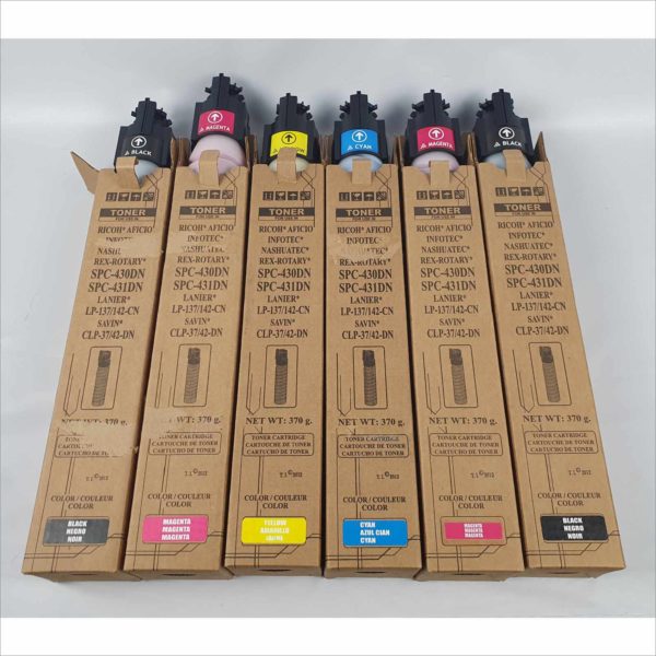 Toner Set Magenta Black Yellow Cya For Ricoh Aficio SPC-430DN SPC-431DN