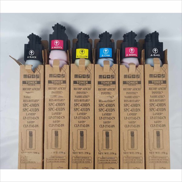 Toner Set Magenta Black Yellow Cya For Ricoh Aficio SPC-430DN SPC-431DN