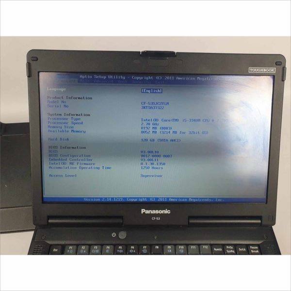 Panasonic Toughbook CF-53SJCZYLM i5-3340M 8GB 128GB SSD FHD Win10 with Port Replicator / Docking Station CF-VEB531U - 1250 Hours Only - Victolab LLC