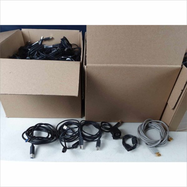 Large lot 290x plus USB A Male to USB B / B 3.0 / A Female & more- 2x Boxes Full - Victolab LLC