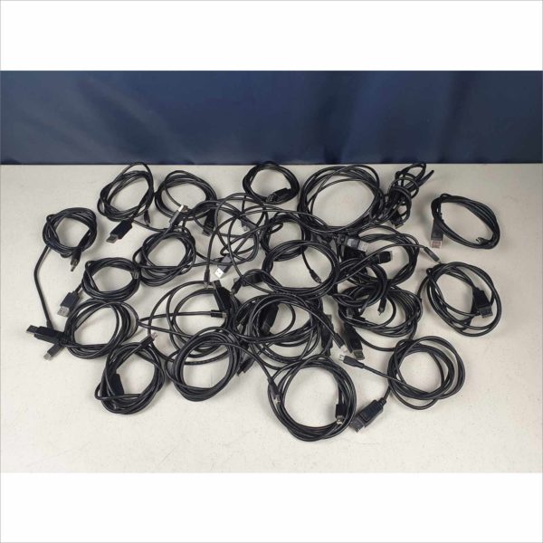 Lot 25x Mini Display Port DP Thunderbolt Male to Display Port Cable Male 6ft Black - Victolab LLC