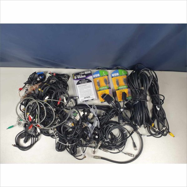 Large Lot Multimedia Cable Display Port to DVI-D HDMI S-Video BNC RCA Audio USB & More