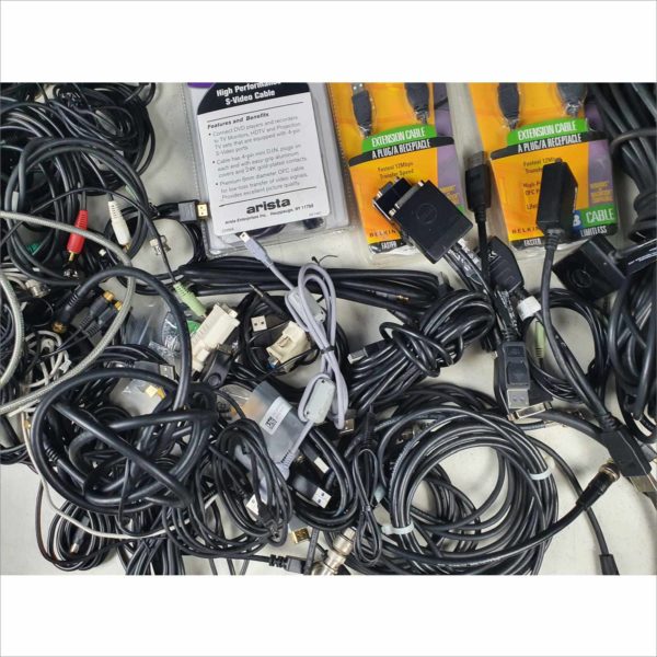 Large Lot Multimedia Cable Display Port to DVI-D HDMI S-Video BNC RCA Audio USB & More