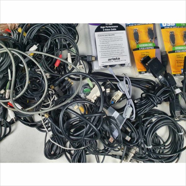 Large Lot Multimedia Cable Display Port to DVI-D HDMI S-Video BNC RCA Audio USB & More