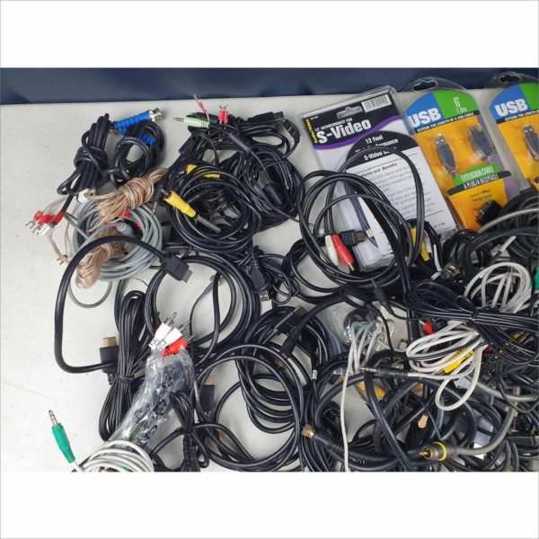 Large Lot Multimedia Cable Display Port to DVI-D HDMI S-Video BNC RCA Audio USB & More