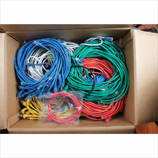 Large lot 280x plus Cat5, Cat5e, Cat6, RJ45 Ethernet Cables & more- 1x Big Box Full - Victolab LLC