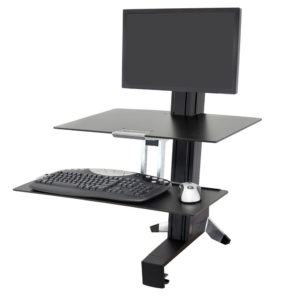Ergotron 33-351-200 Productive Standing WorkFit-S Single LD Workstation with Worksurface (black) - Victolab LLC