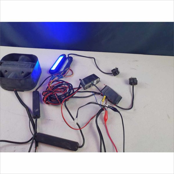 Lot of Emergency Parts and light Siren C3100 100watt, Code 3 060101/G, 020746 Blue Light, SAE W08 and more