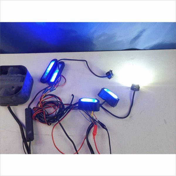 Lot of Emergency Parts and light Siren C3100 100watt, Code 3 060101/G, 020746 Blue Light, SAE W08 and more