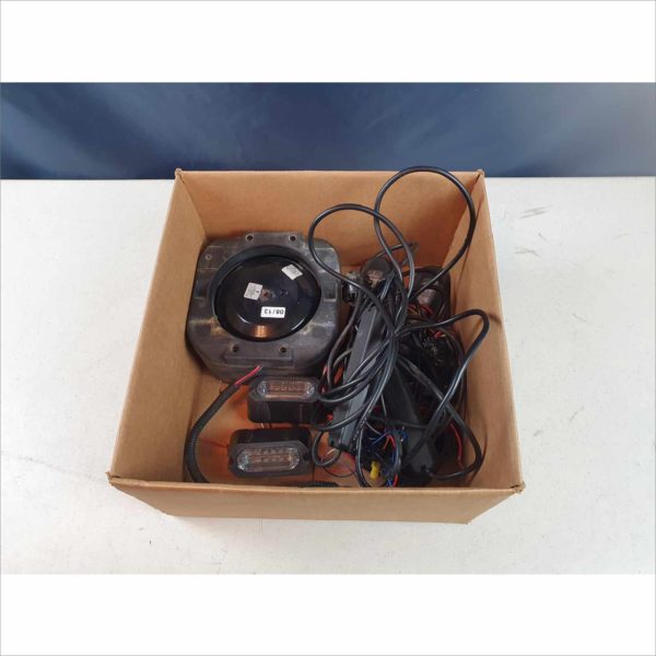 Lot of Emergency Parts and light Siren C3100 100watt, Code 3 060101/G, 020746 Blue Light, SAE W08 and more