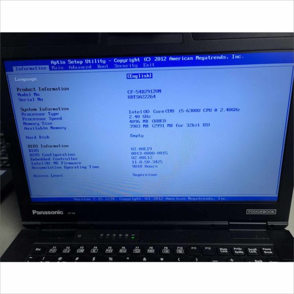lot 8x Panasonic Toughbook CF-54 i5 6th gen 4GB 256GB SSD Win10 With OEM PSU