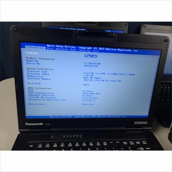 lot 8x Panasonic Toughbook CF-54 i5 6th gen 4GB 256GB SSD Win10 With OEM PSU