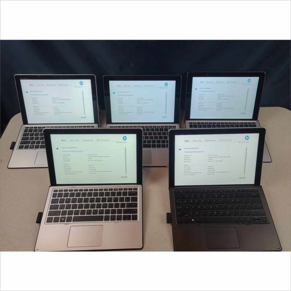 lot 7x Tablets Elite x2 1012 / 612 G2 Tablet intel i5 7th gen 8GB RAM 256GB SSD Win 10