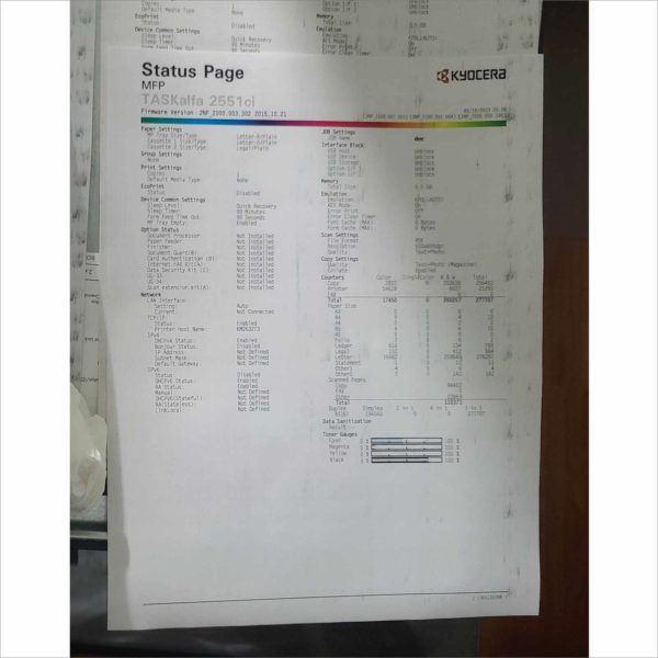 Kyocera Taskalfa 2551ci Color Printer Copier Scan Network 25PPM Laser A3 Tabloid