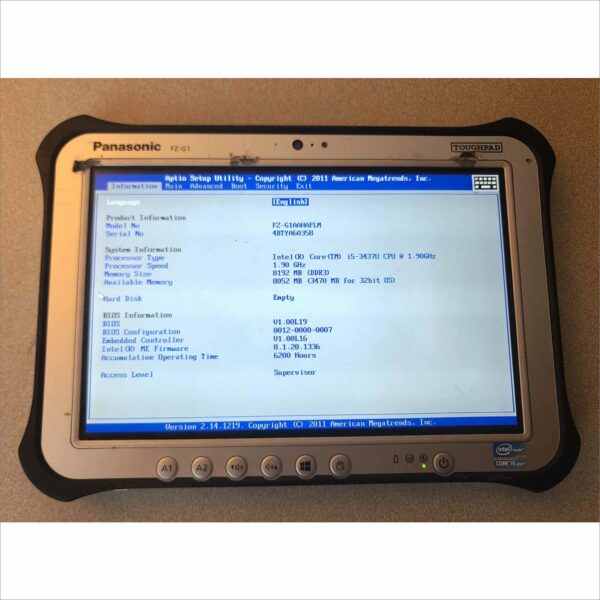 Panasonic FZ-G1 Toughpad i5 3rd Gen 8GB RAM FZ-G1AAHAFLM SIM