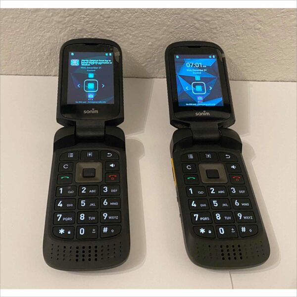 lot of 2x Sonim XP3800 4G LTE 8GB Rugged Waterproof Flip Phone