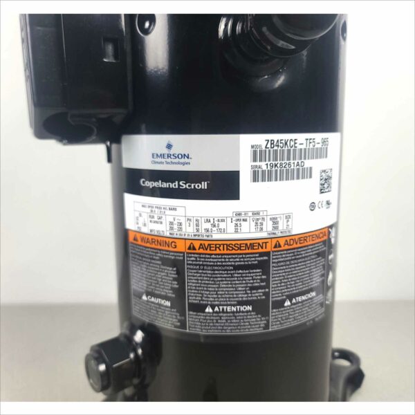 Emerson ZB45KCE-TF5-965 Copeland Scroll Compressor 3Ph 200-230v R22