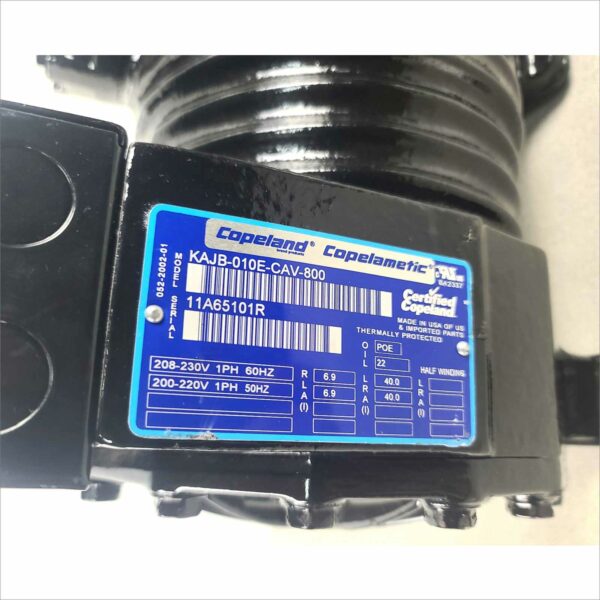 Copeland Copelametic KAJB-010E-CAV-800 1 PH, R404A Compressor, 3820 BTU (230V)