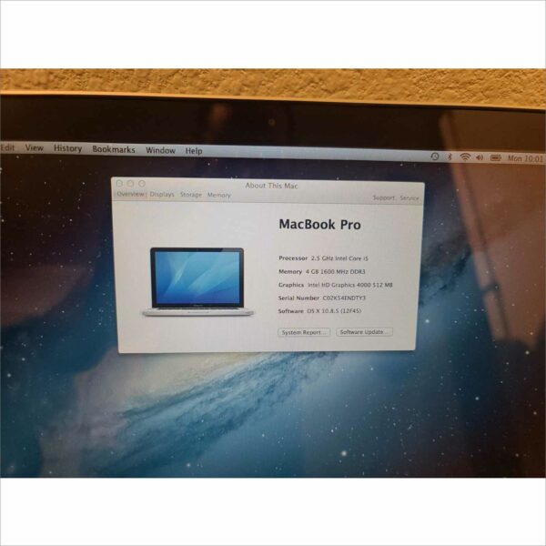 Apple mac book pro A1278 intel core i5 2.5 GHz 4GB OS X 10.8.5 512GB HDD