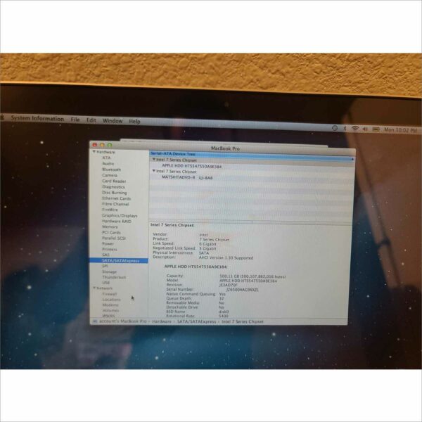 Apple mac book pro A1278 intel core i5 2.5 GHz 4GB OS X 10.8.5 512GB HDD