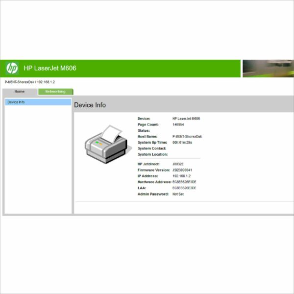 HP LaserJet Enterprise M606 Mono Laser Printer E6B72A 65 PPM - PGC 146k