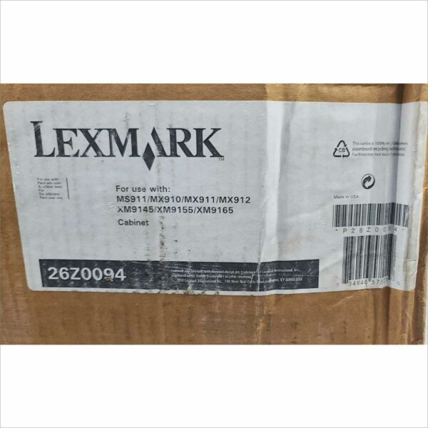 New Lexmark Cabinet with casters Part no. 26Z0094 for Lexmark MS911, MX910, MX911, MX912, XM9145, XM9155, XM9165