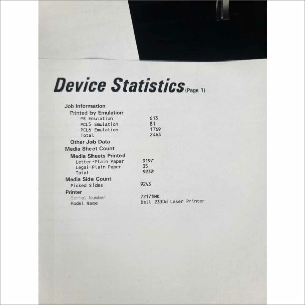 Dell 2330d Mono Laser Printer 35 PPM - PGC 9K