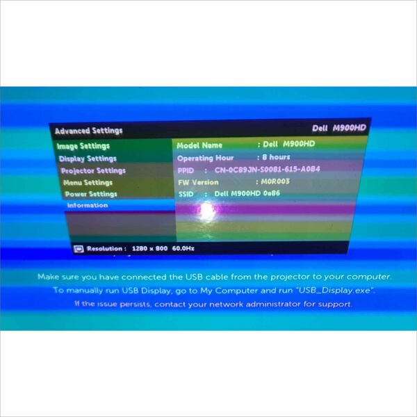 Dell M900HD Projector with DA-LITE Screen, Case, Remote & Speakers - 8H