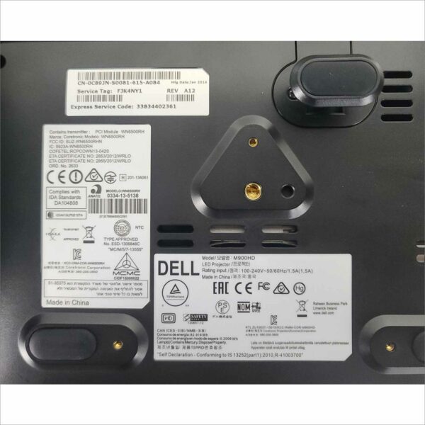 Dell M900HD Projector with DA-LITE Screen, Case, Remote & Speakers - 8H