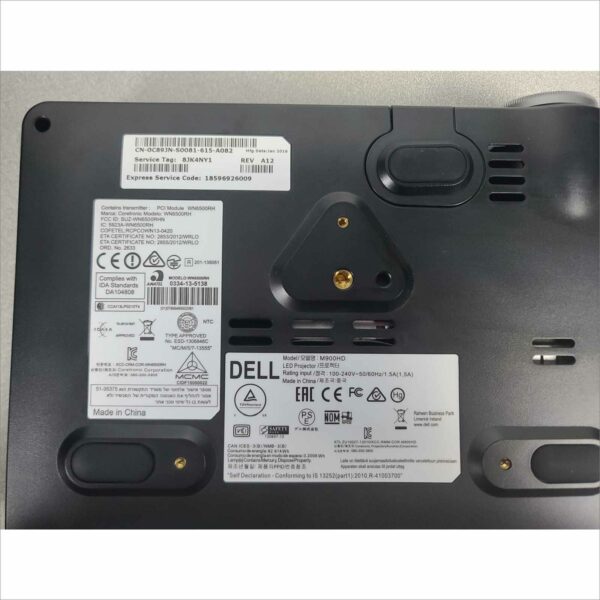 Dell M900HD Projector with DA-LITE Screen, Case, Remote & Speakers - 1H