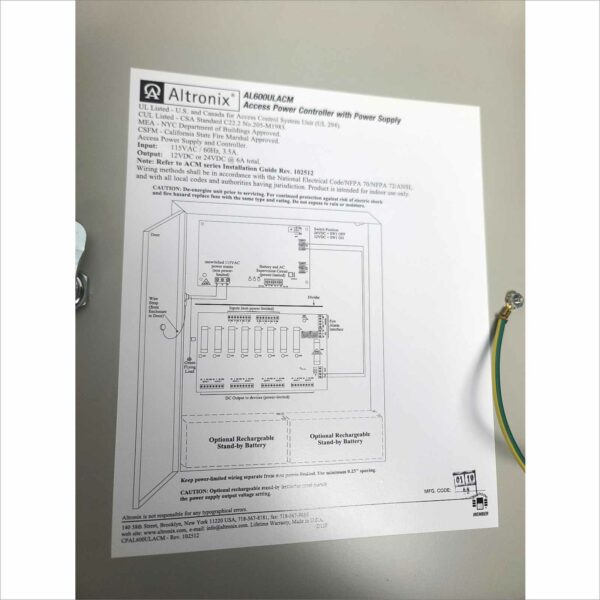 Altronix AL600ULACM with Altrnix ACM8 Access Power Controller AL600ULXPD16 Multi-output Power Supply Charger PD8UL