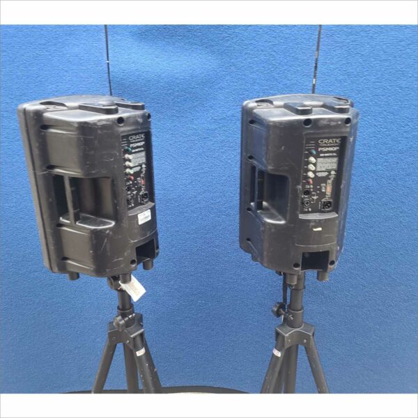 lot of 2x Crate Audio PSM10P 200W Active Powered PA Speakers / Amplifiers