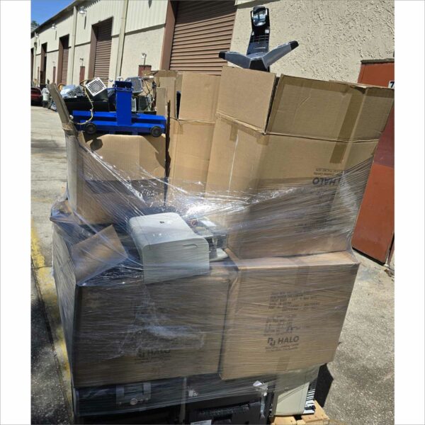 lot 2x pallet of obsolete computing equipment around 40x laptop, monitors, printers, POS