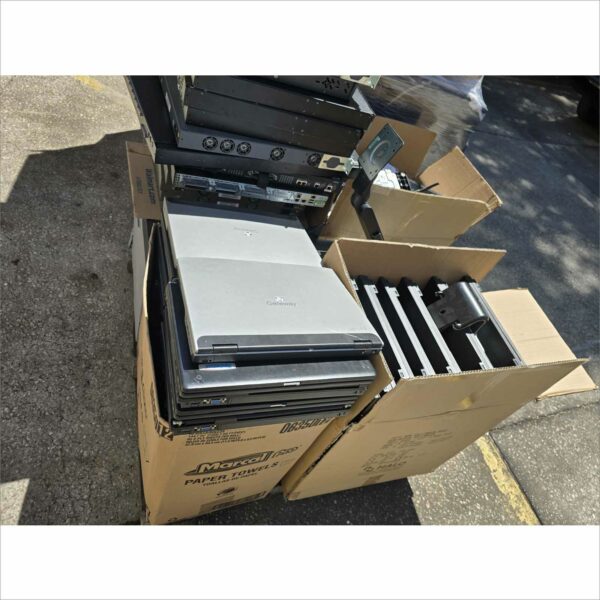 lot 2x pallet of obsolete computing equipment around 40x laptop, monitors, printers, POS
