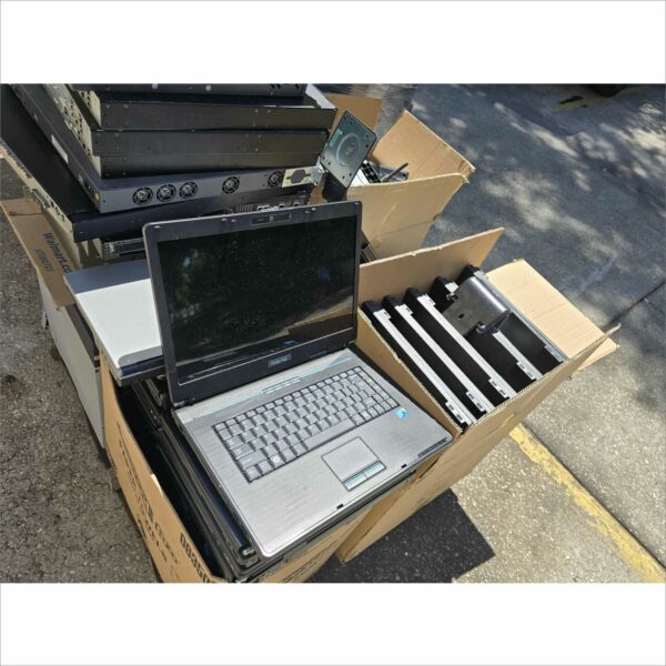 lot 2x pallet of obsolete computing equipment around 40x laptop, monitors, printers, POS