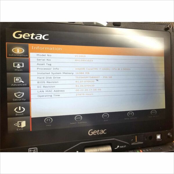 Getac V110G3 Intel i7-6500U 2.5Ghz 16GB Ram 256GB SSD 27479Hours SN#RH139V1023