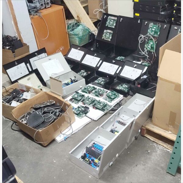 large lot of Keri Systems Access Control Box Satellite Expansion Board with enclosure & readers