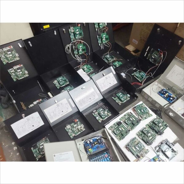 large lot of Keri Systems Access Control Box Satellite Expansion Board with enclosure & readers