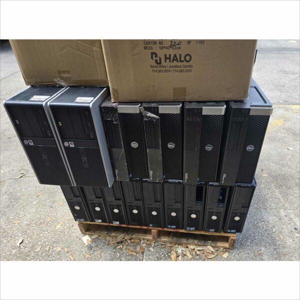 Pallet of Dell / lenovo / hp Desktop SFF DT Towers and AIO