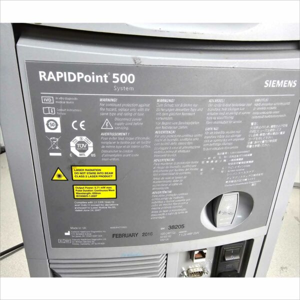 Siemens RAPIDPoint 500 Blood Gas Analysis