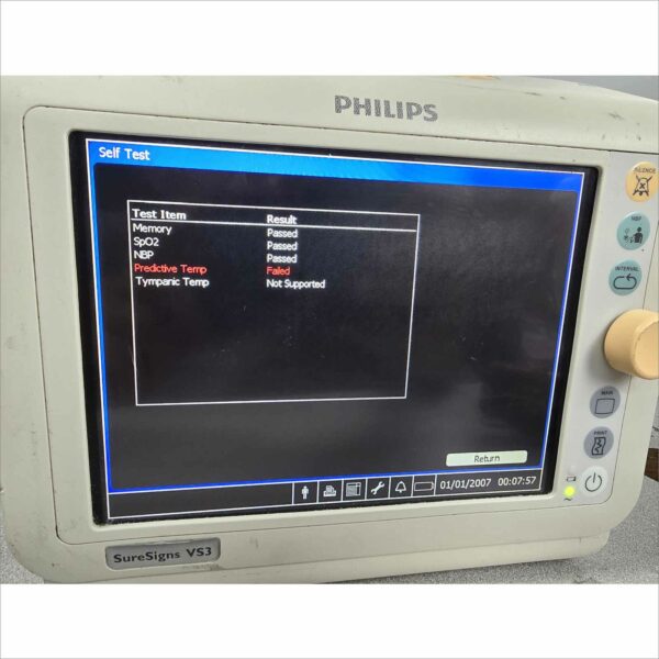 lot of 2x Philips Suresigns MV4 / VS3 Vital Signs Monitor W/Temp, NIBP, Printer