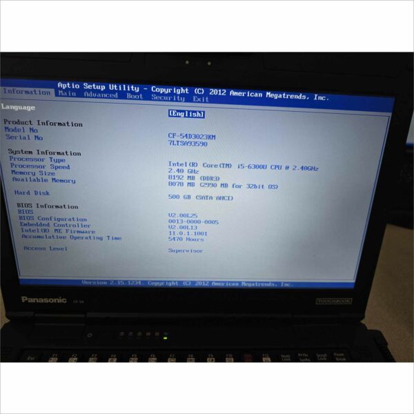 lot of 11x Panasonic Toughbook CF-54 I5-6300U 8GB 512GB Webcam HD Win11 - G4