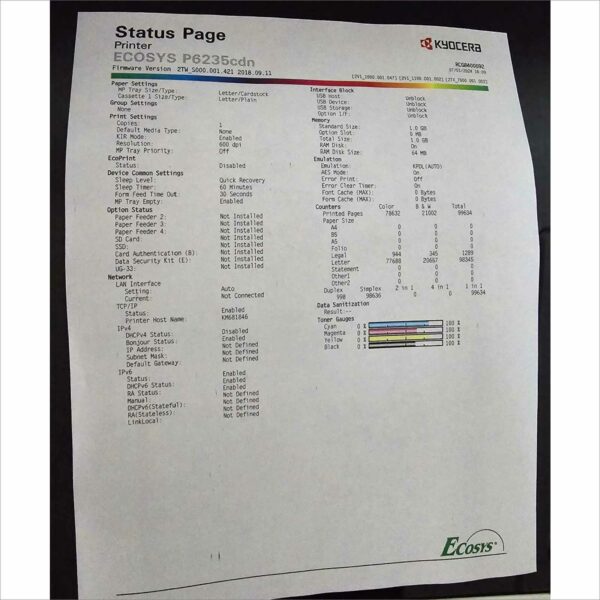 KYOCERA ECOSYS P6235cdn Color Laser Printer