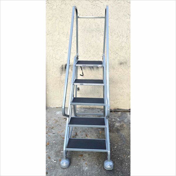 Cotterman 300lbs mobile steel step ladder spring-loaded casters