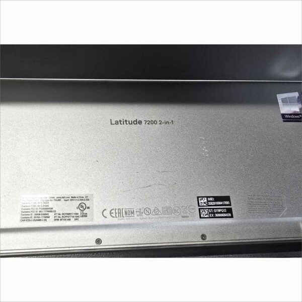 Dell Latitude 7200 2in1 I5-8365U @ 1.60GHz 8GB 512GB SN#GY9PQ13
