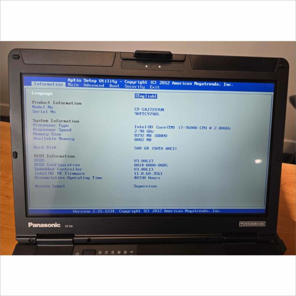 Panasonic Toughbook CF-54 Core i7 FHD Touch 8GB 256GB LTE GPS Win11 #9ATTC97985