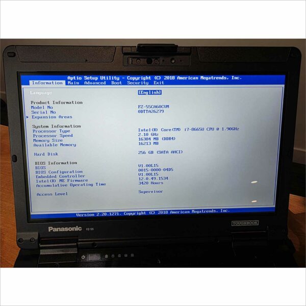 Panasonic Toughbook FZ-55 Core i7 FHD Touch 16GB 256GB LTE GPS Win11 #0DTTA26279