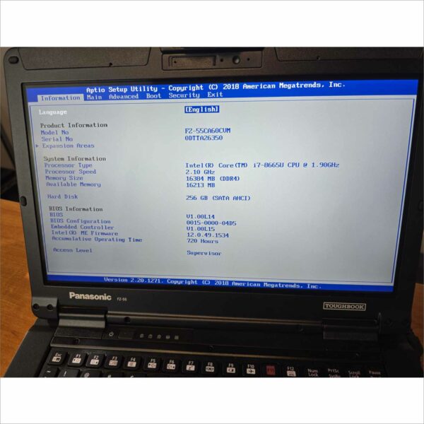 Panasonic Toughbook FZ-55 Core i7 FHD Touch 16GB 256GB LTE GPS Win11 #0DTTA26350
