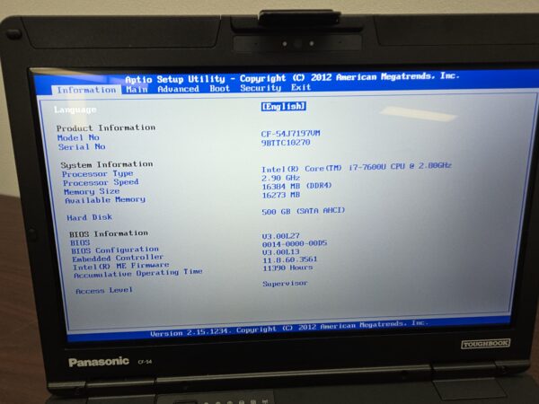 Panasonic Toughbook CF-54 Core i7 FHD Touch 8GB 500GB LTE GPS Win11 #9BTTC10270