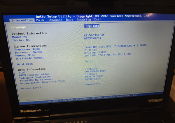 Lot of 30x Panasonic Toughbook CF-54 – Grade A, Intel i5, SSD, Windows 11 Pro
